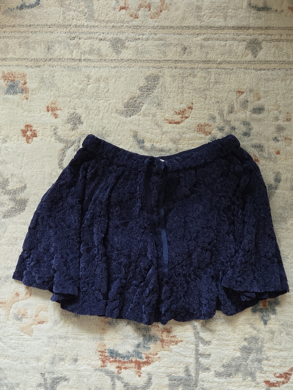 aerie Navy Blue Lace Mini Skirt